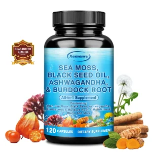 Sea Moss, Black Seed Oil, Ashwagandha and Burdock Root